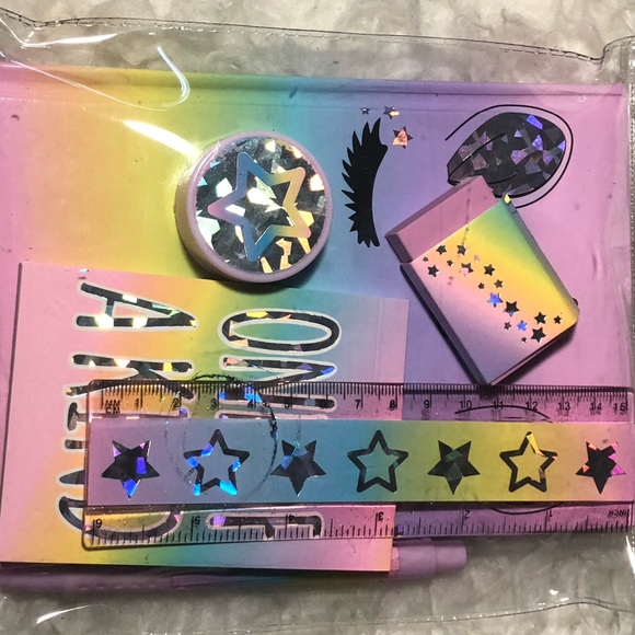 Notebook,ruler,eraser,pencil sharpener,pen,notes:) - Picture 4 of 4